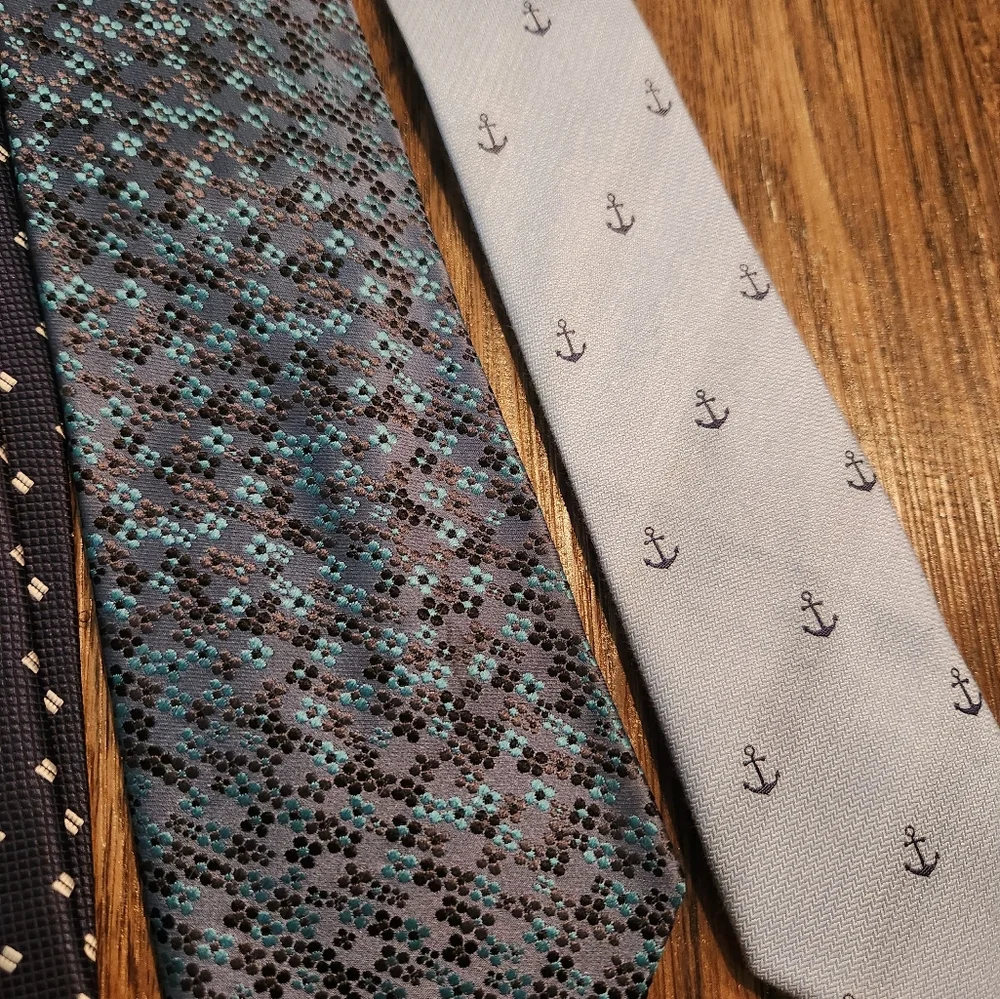 Men's Assorted Ties Set - Blue, Black, and Gray
